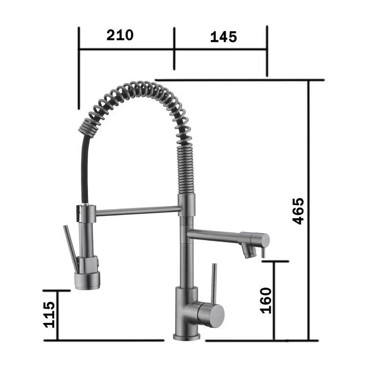 Cross-border supply of pull-out kitchen hot and cold water faucet telescopic rotating vegetable basin sink spring faucet