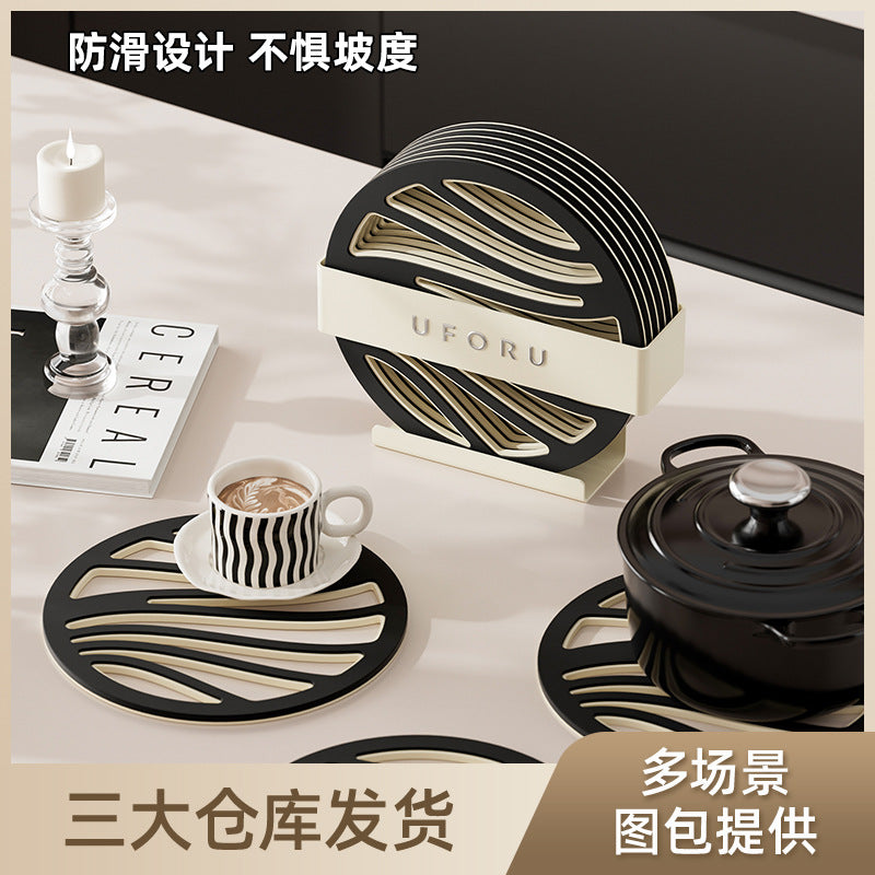 Plastic insulation pad dining table high-grade home kitchen high temperature resistant thick anti-scalding pad pots and dishes non-slip tea coaster