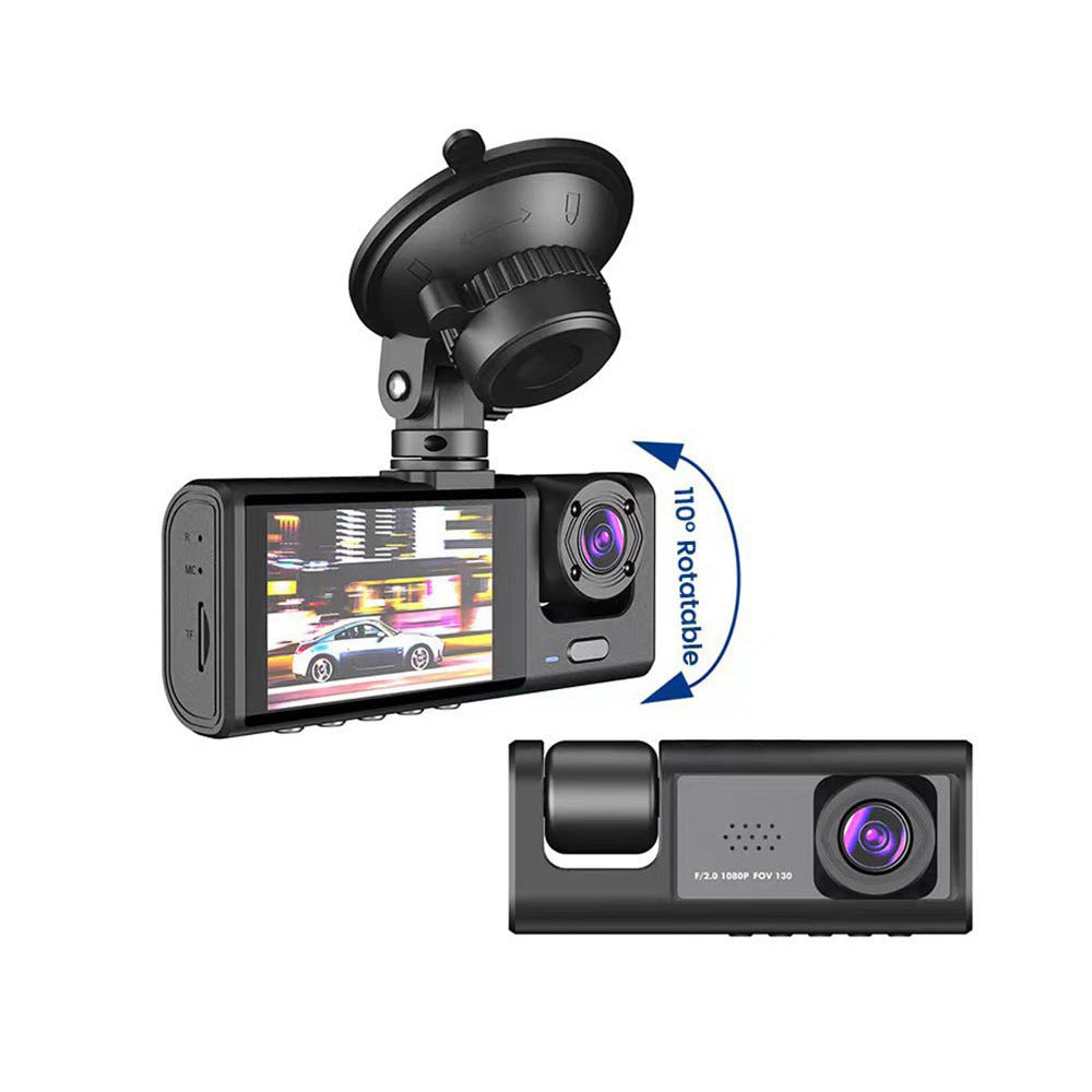 New cross-border three-lens driving recorder wireless three-recording night vision car monitoring video with wifi connected to mobile phone