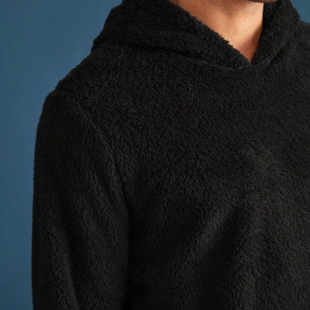 Factory direct sales European and American cross-border men's loose casual coral fleece home clothes hooded pajamas set 24 autumn and winter