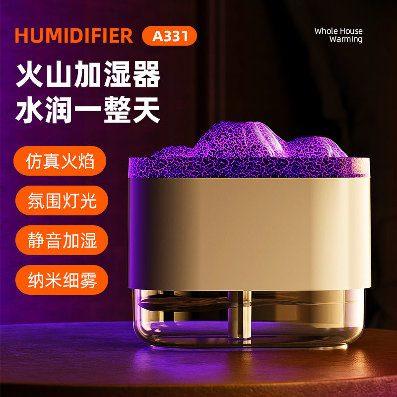 Simulation flame aromatherapy machine household desktop diffuser aromatherapy machine ultrasonic atomization colorful gradient atmosphere light humidifier
