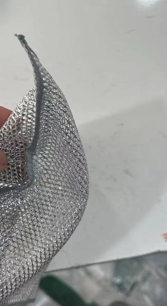 Silver wire rag kitchen stove steel wire dishwashing cloth non-stick oil degreasing dirt removal metal wire silver wire cleaning rag