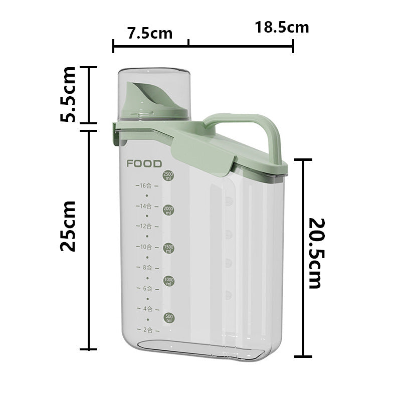 Kitchen grain storage jar grain storage jar transparent rice bucket flour jar plastic sealed jar storage box