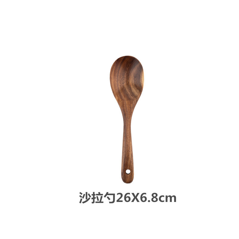 Teak cooking set Acacia wood kitchenware long handle spatula vegetable spatula solid wood spatula spoon fork non-stick pan kitchen 10 piece set