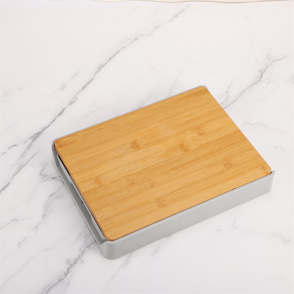Household chopping board drawer-type chopping board bamboo chopping board can be hung multifunctional fruit and vegetable kitchen supplies cutting board