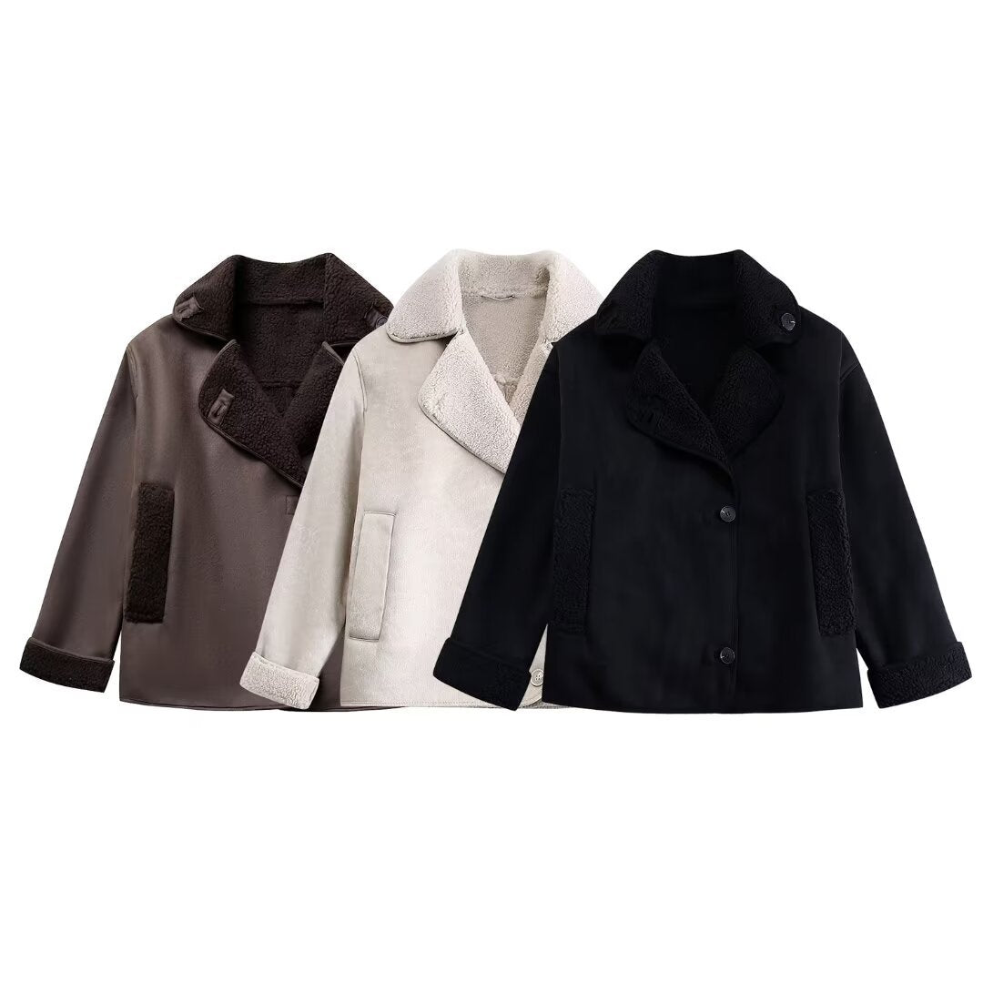 Foreign trade women's autumn and winter new loose fur integrated warm jacket women's mlb coat clothes
cotton clothes