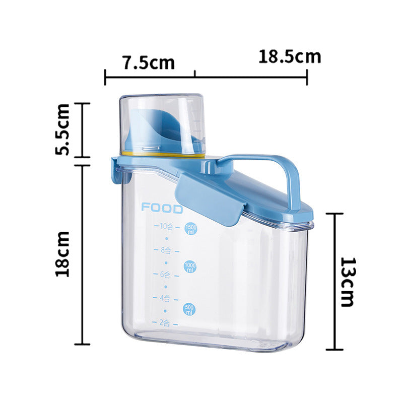 Kitchen grain storage jar grain storage jar transparent rice bucket flour jar plastic sealed jar storage box