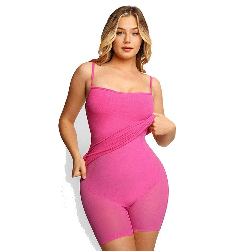 European and American cross-border two-in-one body shaping skirt body shaping clothes body shaping clothes abdomen pants hip-wrapped adjustable suspenders short skirt waist shaping