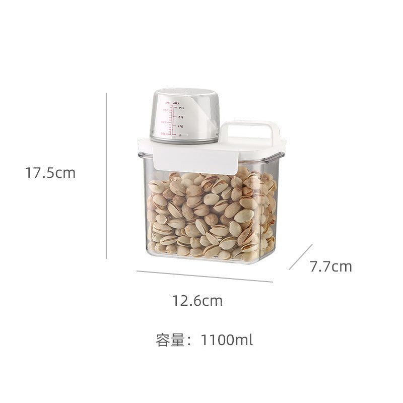 Kitchen grain storage jar grain storage jar transparent rice bucket flour jar plastic sealed jar storage box