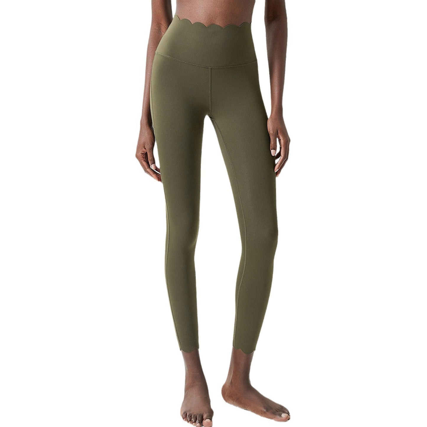 Small wave plastic elastic high waist yoga pants women's cross-border large size quick-drying fitness sports running tight bottoming trousers