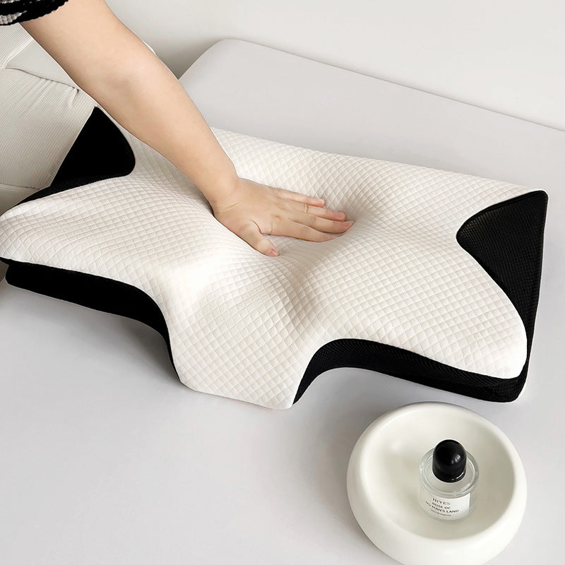 Cross-border foreign trade rebound memory foam butterfly pillow breathable neck protection special-shaped memory pillow sleeping cervical pillow bone correction pillow