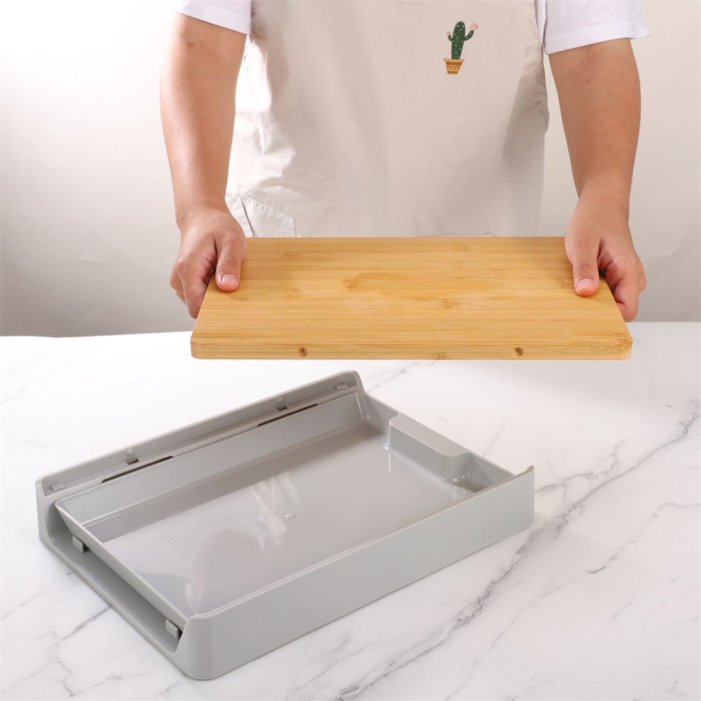 Household chopping board drawer-type chopping board bamboo chopping board can be hung multifunctional fruit and vegetable kitchen supplies cutting board