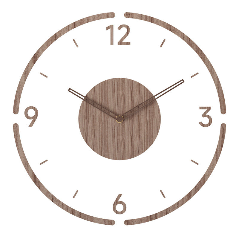 Clock wall clock living room 2022 new solid wood creative silent Nordic simple quartz clock atmospheric wall clock