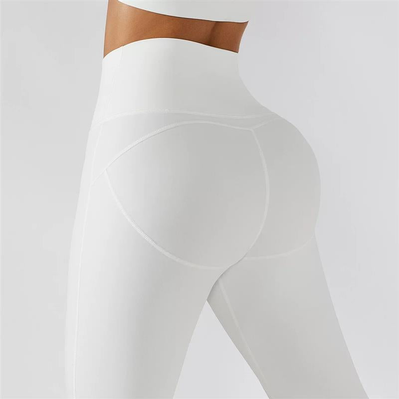 High-strength nude sports bra pants set zipper hip push-up fitness clothes summer Gym clothes