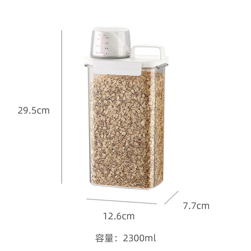 Kitchen grain storage jar grain storage jar transparent rice bucket flour jar plastic sealed jar storage box