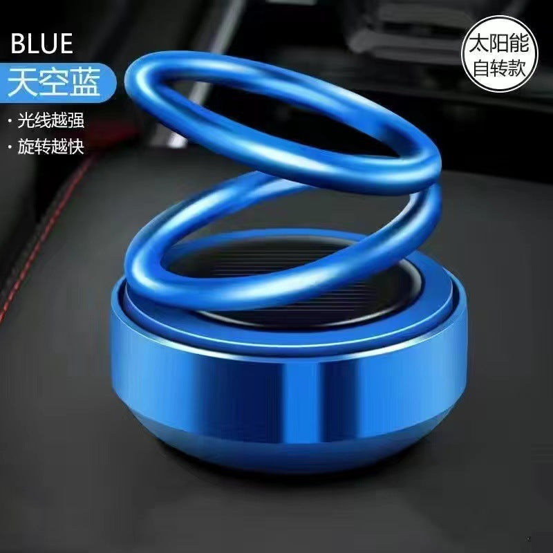 Car Aromatherapy Solar Double Ring Suspended Rotating Ornaments Creative Car Interior Decorations