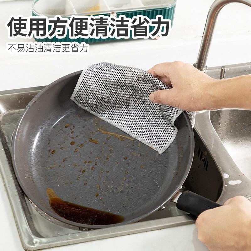 Silver wire rag kitchen stove steel wire dishwashing cloth non-stick oil degreasing dirt removal metal wire silver wire cleaning rag