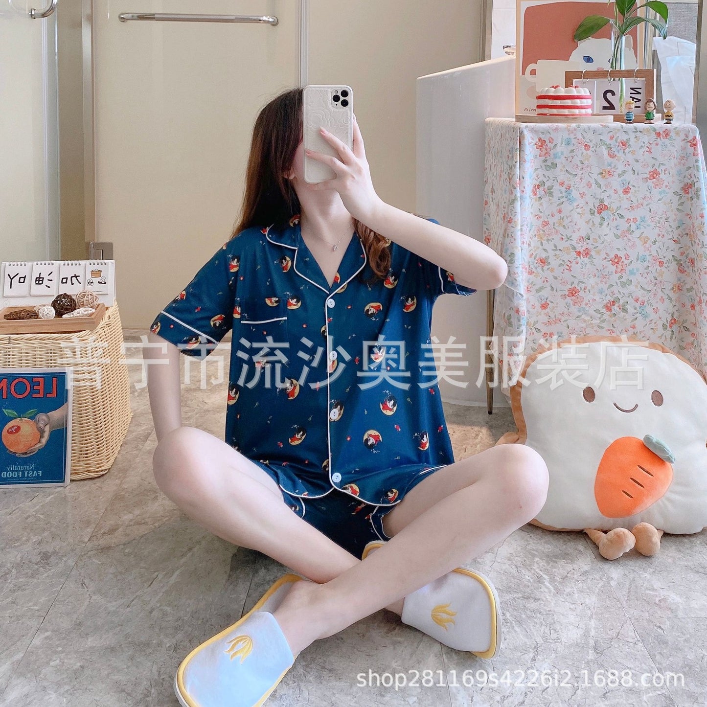 Foreign Trade Wholesale Southeast Asia Korean version of short-sleeved BTS pajamas women's home clothes suit summer