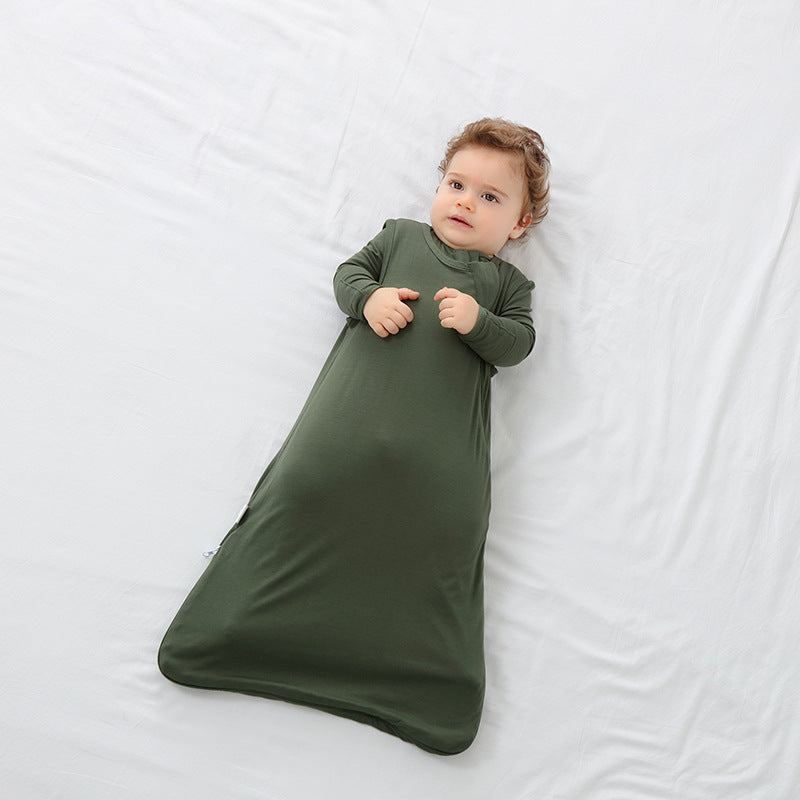 Amazon baby sleeping bag thin double-layer bamboo fiber baby sleeping bag children's anti-kicking quilt breathable newborn four seasons