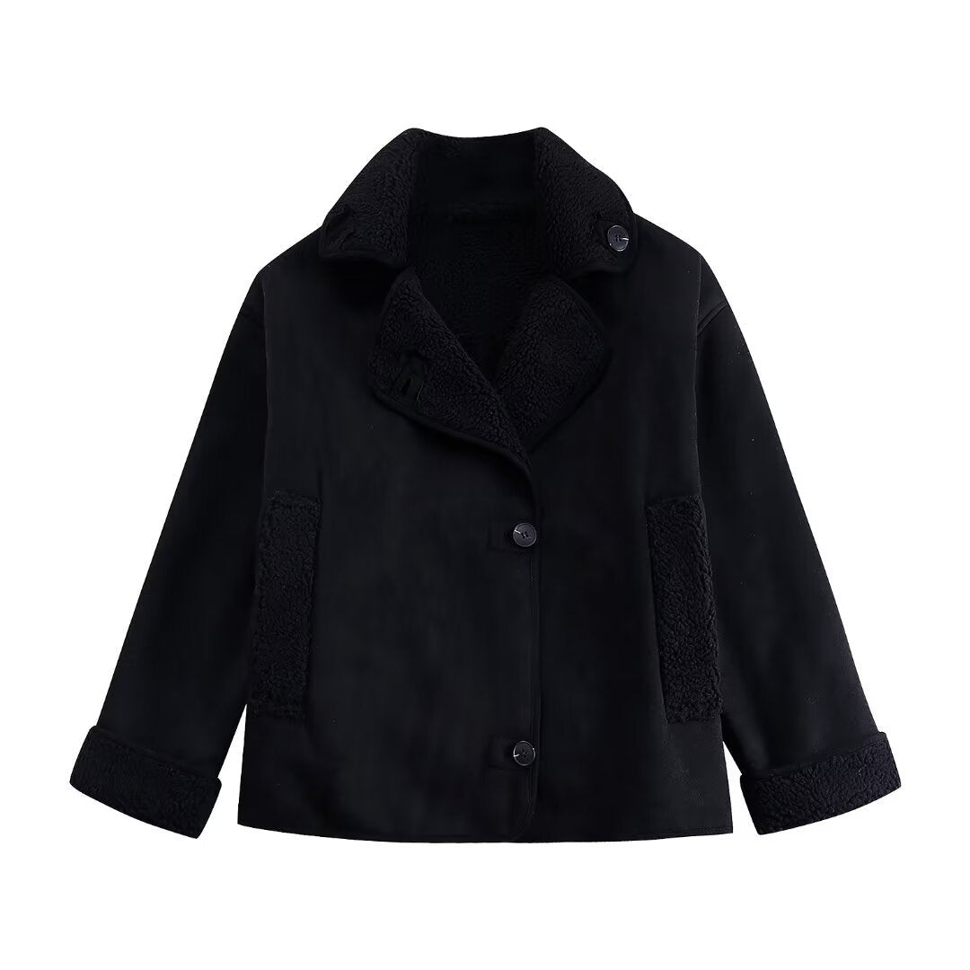 Foreign trade women's autumn and winter new loose fur integrated warm jacket women's mlb coat clothes
cotton clothes
