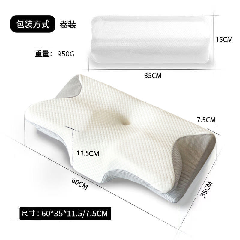 Cross-border foreign trade rebound memory foam butterfly pillow breathable neck protection special-shaped memory pillow sleeping cervical pillow bone correction pillow