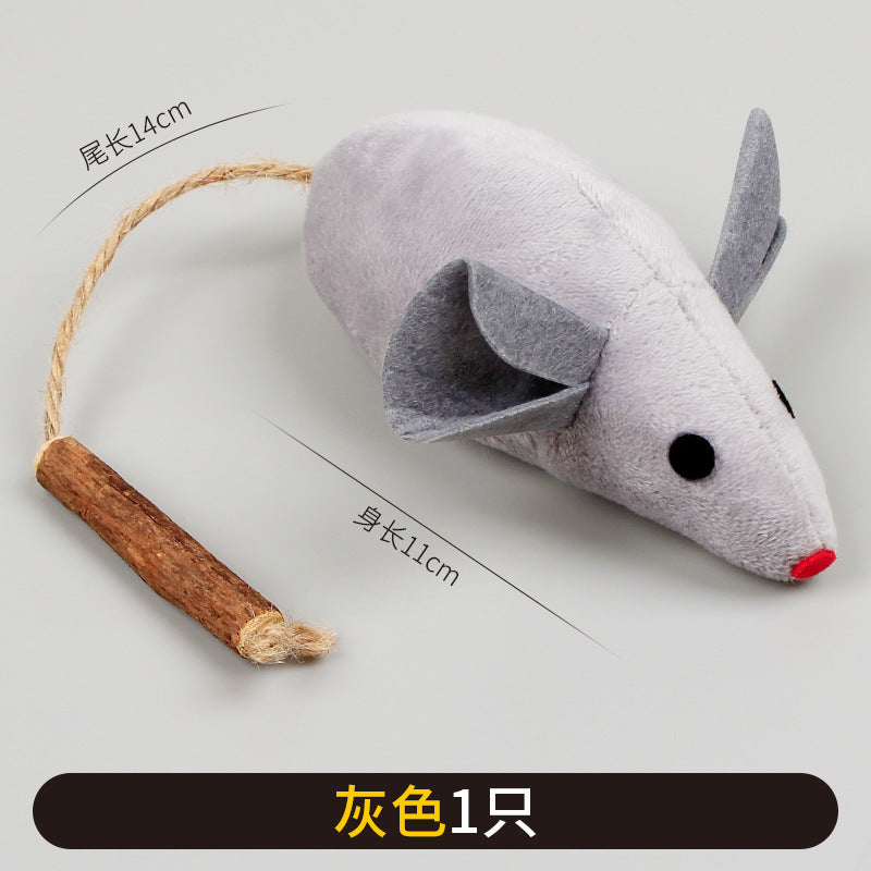 Catnip plush toy pet cat teeth chewing wood Tianjiao small mouse kitten boredom toy