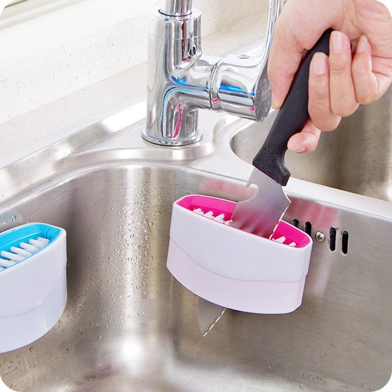 Creative kitchen knife and fork chopsticks cleaning brush with suction cup, fruit and vegetable cleaning brush, kitchen cleaning brush