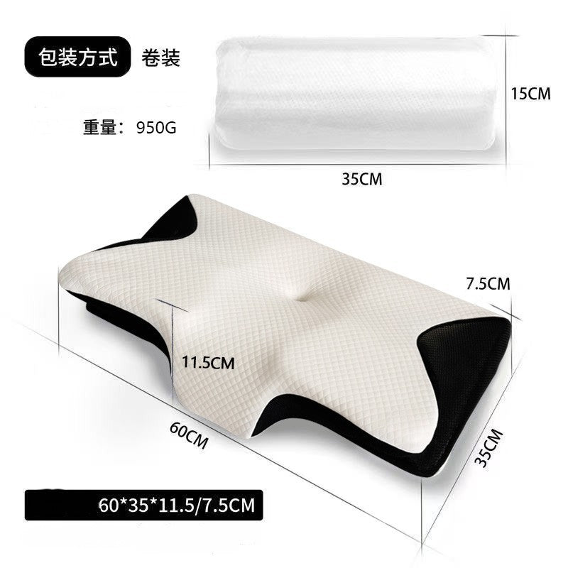 Cross-border foreign trade rebound memory foam butterfly pillow breathable neck protection special-shaped memory pillow sleeping cervical pillow bone correction pillow