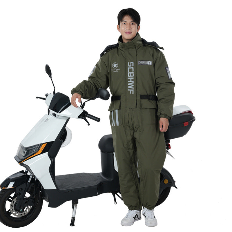 Winter outdoor cold-proof clothing one-piece work clothes cycling fishing takeaway running errands cold storage cycling clothes motorcycle windshield