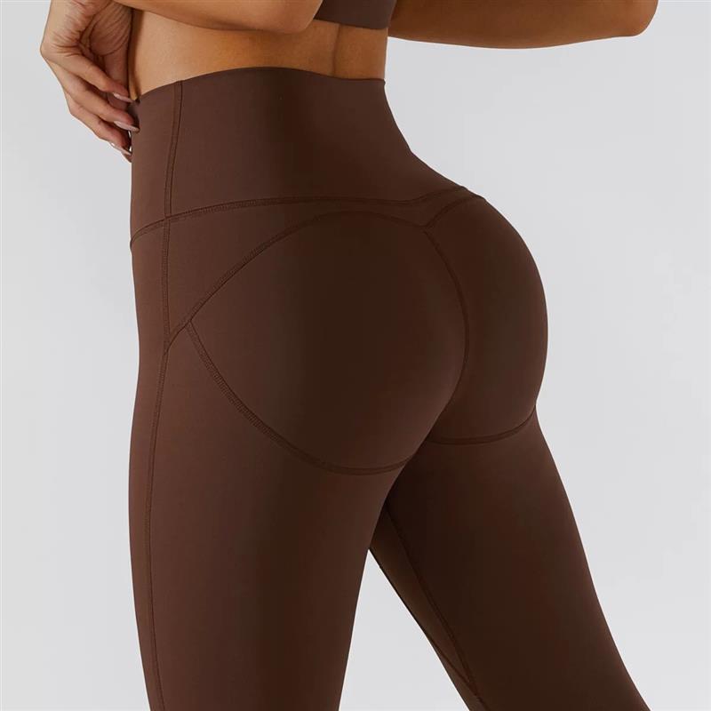 High-strength nude sports bra pants set zipper hip push-up fitness clothes summer Gym clothes
