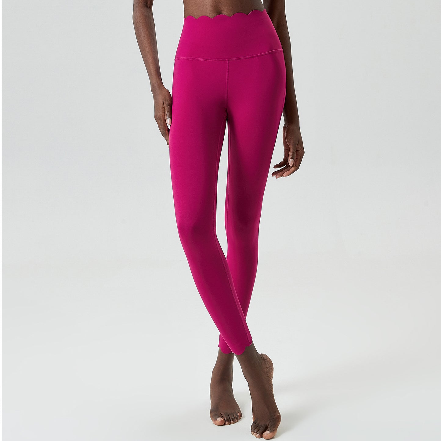 Small wave plastic elastic high waist yoga pants women's cross-border large size quick-drying fitness sports running tight bottoming trousers