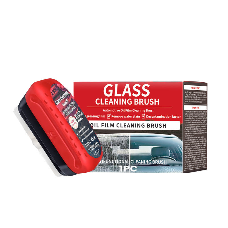 Glass oil film cleaning wipe red strong remove front windshield side window rearview mirror dirt remove car oil film cleaning brush