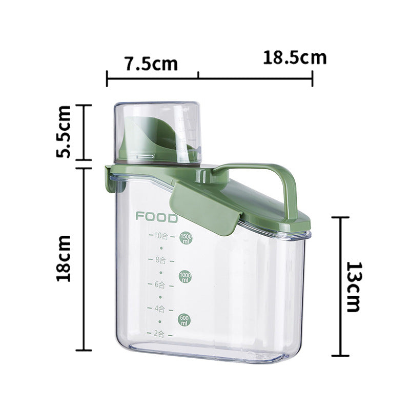 Kitchen grain storage jar grain storage jar transparent rice bucket flour jar plastic sealed jar storage box