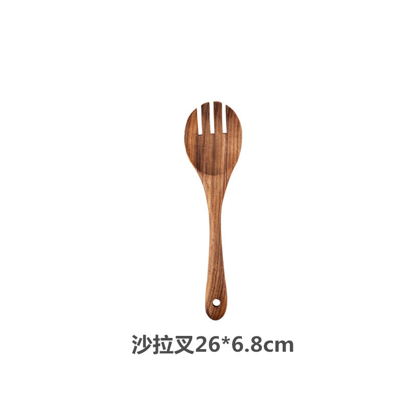 Teak cooking set Acacia wood kitchenware long handle spatula vegetable spatula solid wood spatula spoon fork non-stick pan kitchen 10 piece set