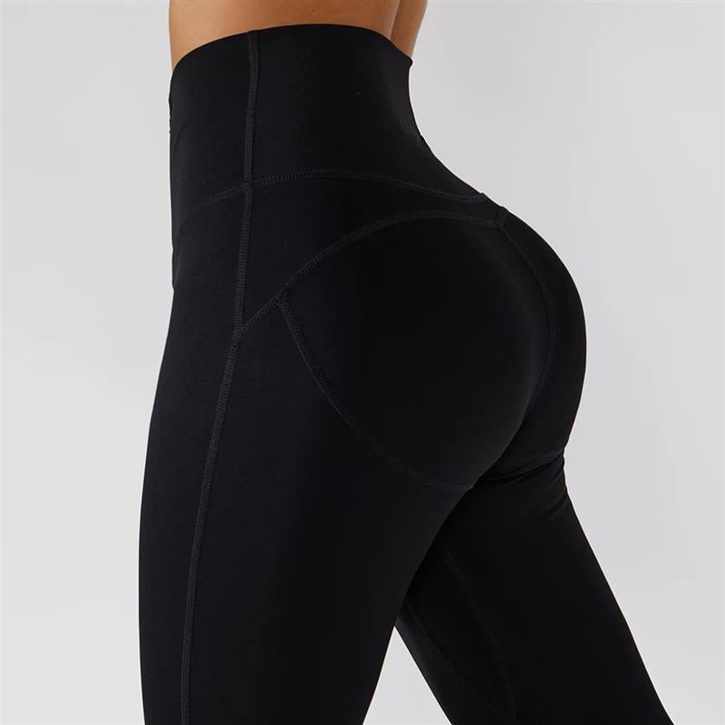 High-strength nude sports bra pants set zipper hip push-up fitness clothes summer Gym clothes