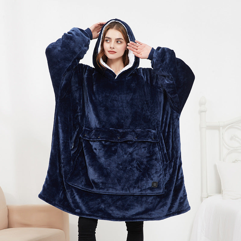 Three-zone heating electric blanket USB rechargeable sweater pullover heating couple home clothes thick large size hooded