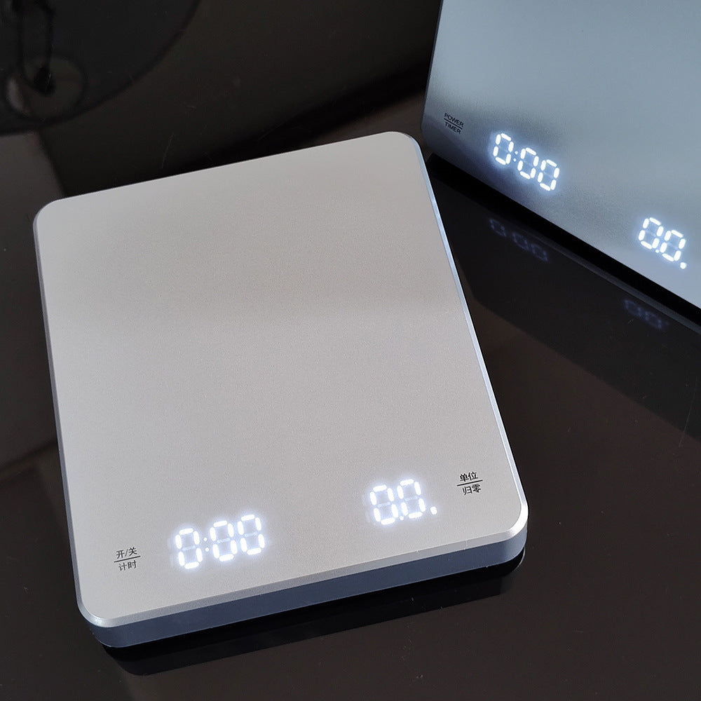 Smart hand brewed coffee electronic scale Cross-border timing kitchen scale Black 5kg 0.1g household food baking scale