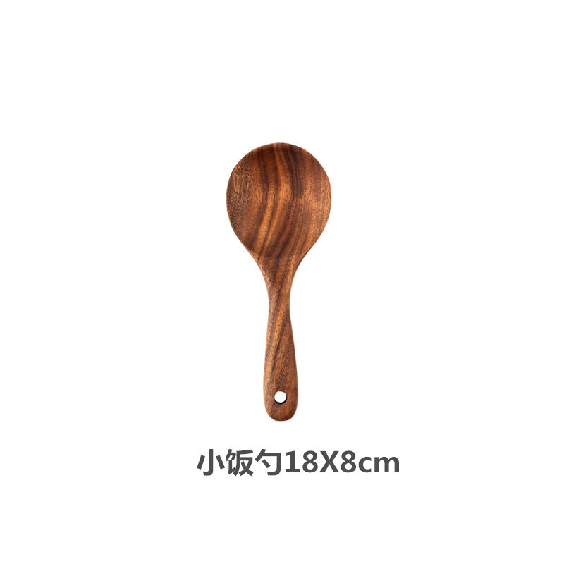 Teak cooking set Acacia wood kitchenware long handle spatula vegetable spatula solid wood spatula spoon fork non-stick pan kitchen 10 piece set