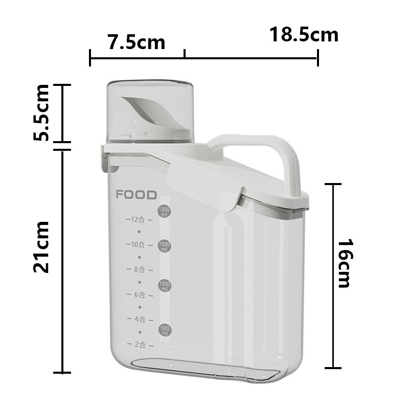 Kitchen grain storage jar grain storage jar transparent rice bucket flour jar plastic sealed jar storage box