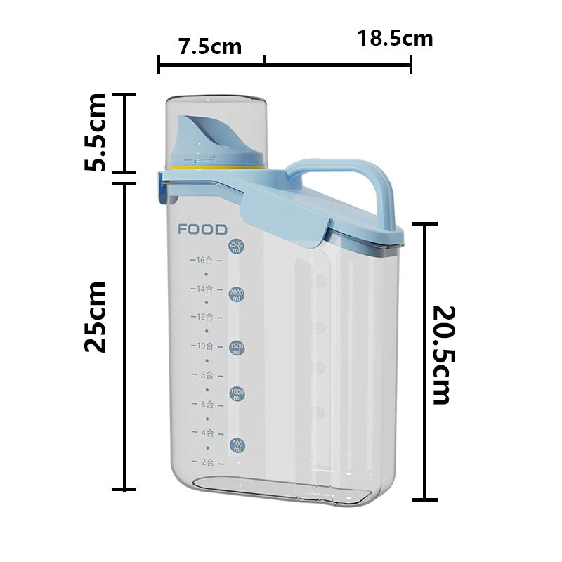 Kitchen grain storage jar grain storage jar transparent rice bucket flour jar plastic sealed jar storage box
