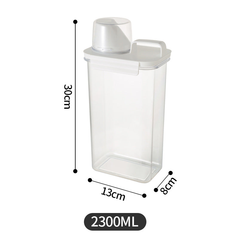 Kitchen grain storage jar grain storage jar transparent rice bucket flour jar plastic sealed jar storage box