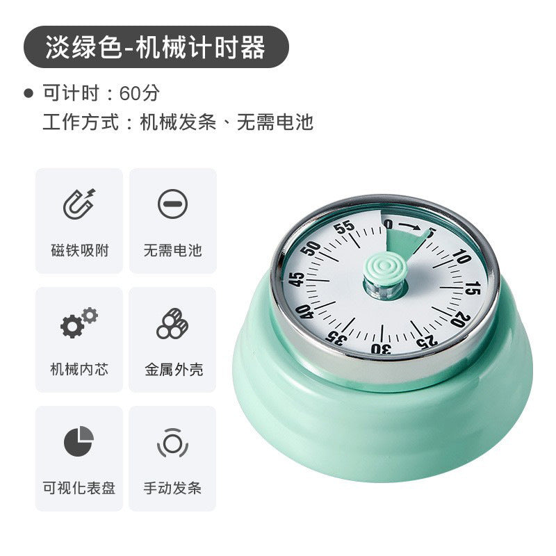 Cross-border kitchen timer mechanical timer reminder round time alarm countdown magnetic visualization
