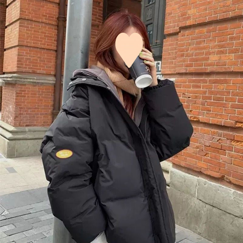 Down cotton jacket for girls winter clothes 2024 new junior high school students cotton jacket short fake two-piece cotton coat