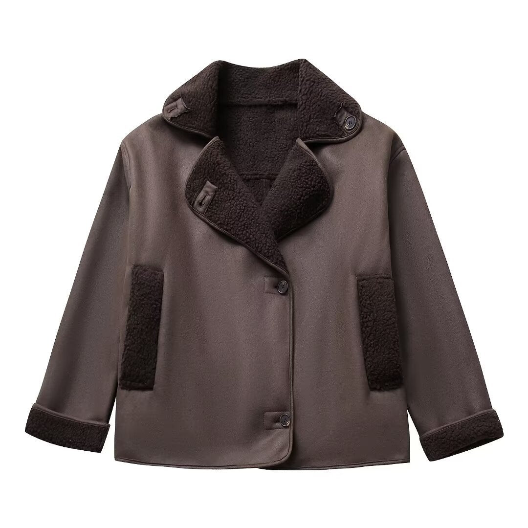 Foreign trade women's autumn and winter new loose fur integrated warm jacket women's mlb coat clothes
cotton clothes