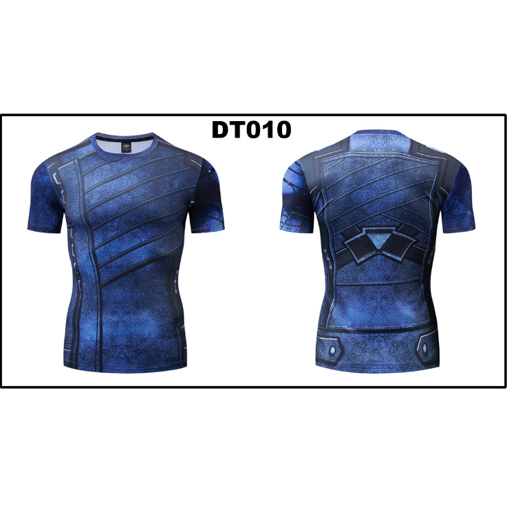Foreign trade Amazon hot sale Avengers Marvel DC same clothing sports fitness quick-drying clothes long-sleeved T-shirt