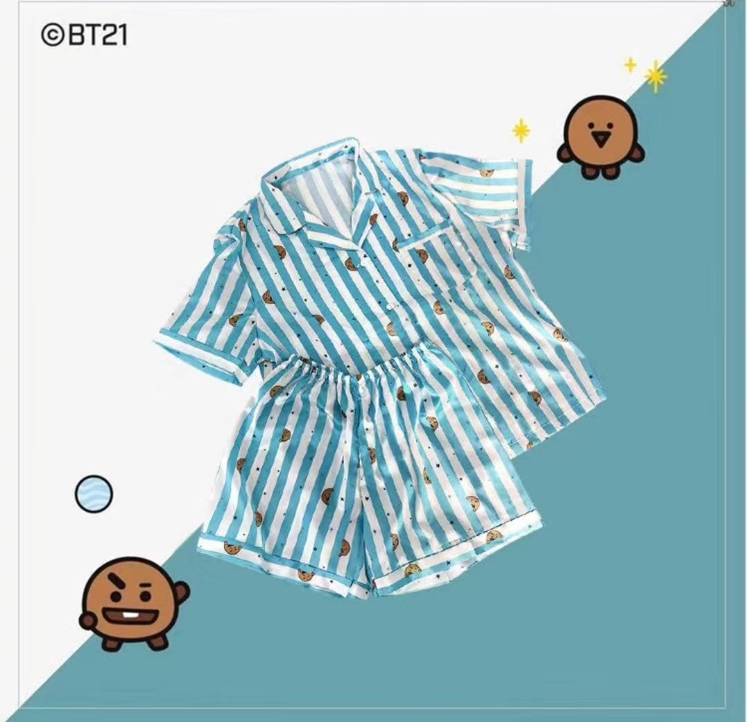 Foreign Trade Wholesale Southeast Asia Korean version of short-sleeved BTS pajamas women's home clothes suit summer