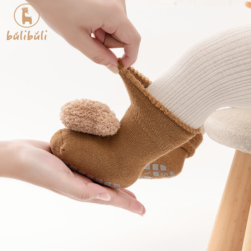 Newborn baby autumn and winter thick warm non-slip terry socks baby a class cotton toddler floor socks wholesale 2