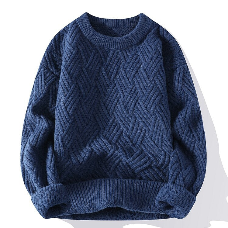 Thickened twisted new sweater men's winter versatile base shirt autumn and winter warm clothes knitted sweater winter sweater