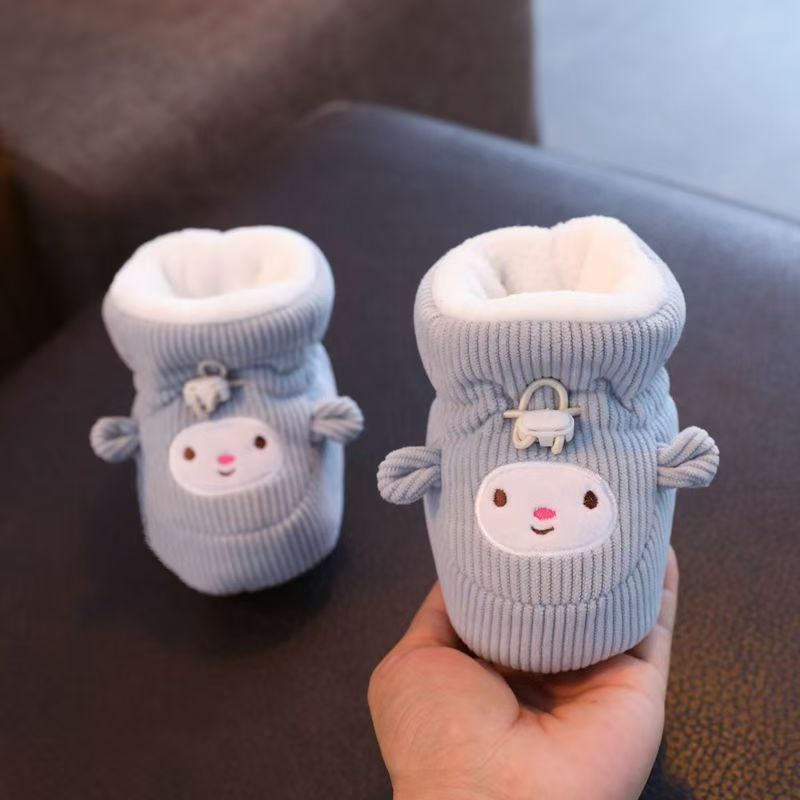 Baby cotton shoes autumn and winter soft bottom anti-drop thickened velvet foot cover 0-1 year old newborn boy and girl baby toddler shoes