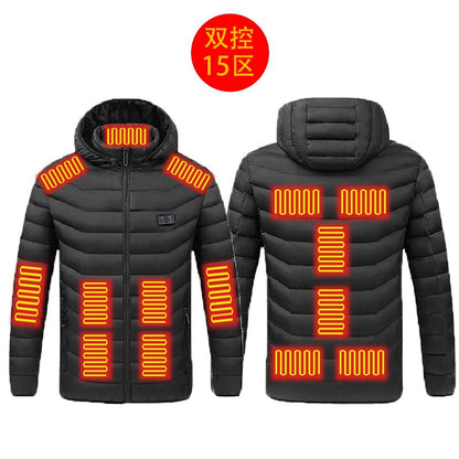 New hot-selling cross-border winter heating cotton clothes, smart constant temperature cold-proof electric heating clothes, USB heating cotton clothes